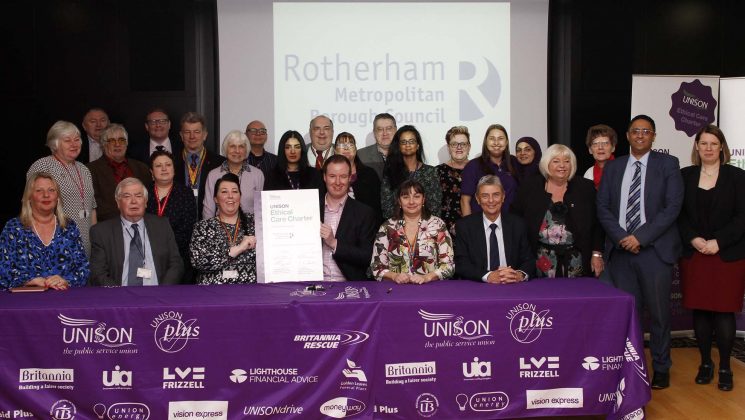 Signing of Unison's Ethical Care Charter Rotherham, 19th February 2020 (Photo: Pete Jenkins)