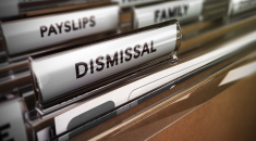 Filing cabinet with 'dismissal' file